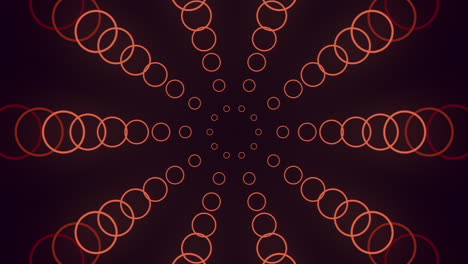 espiral radiante patrón intrincado de círculos rojos brillantes