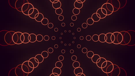 radiant spiral intricate pattern of glowing red circles