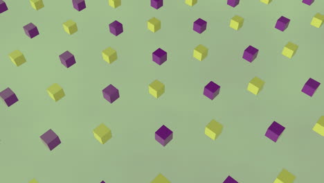 3d purple and green squares moving