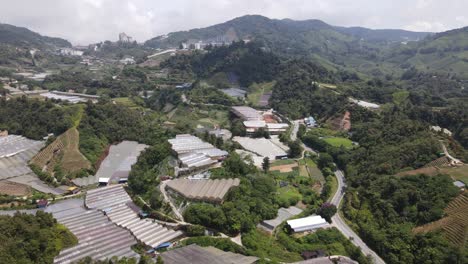 general landscape view of the brinchang district within the cameron highlands area of malaysia