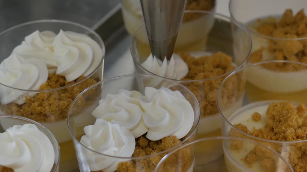 Whipped Cream and Crumble Topping Desserts