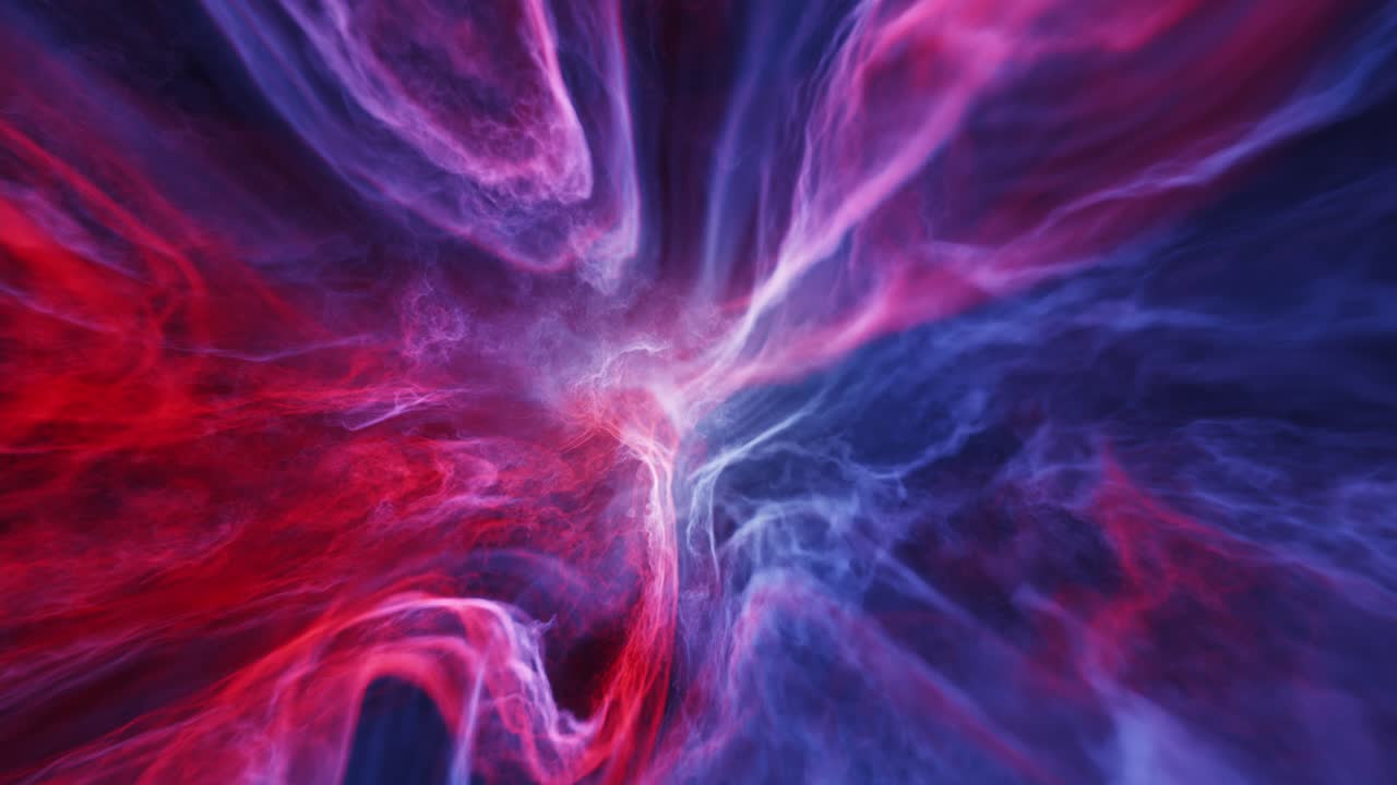 Viaggio infinito attraverso meravigliose nubi di tempesta energetica di vento solare nello spazio profondo – looping continuo per sfondi dinamici in streaming.