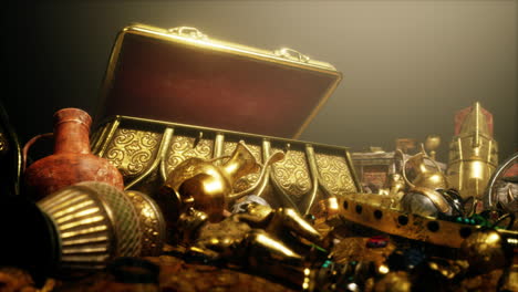 Golden-Coins-and-vintage-treasure-chest