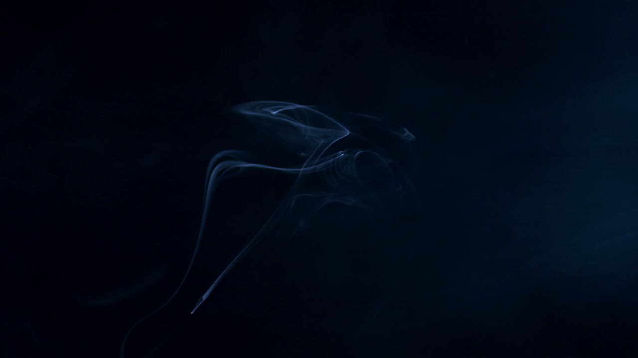 Fog With Blue Smoke On Black Background.