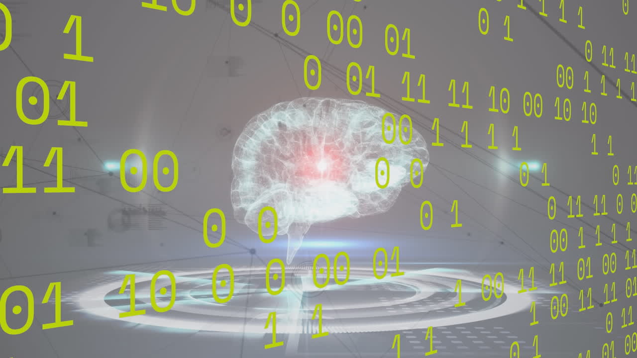 뇌를 통해 데이터 처리의 애니메이션