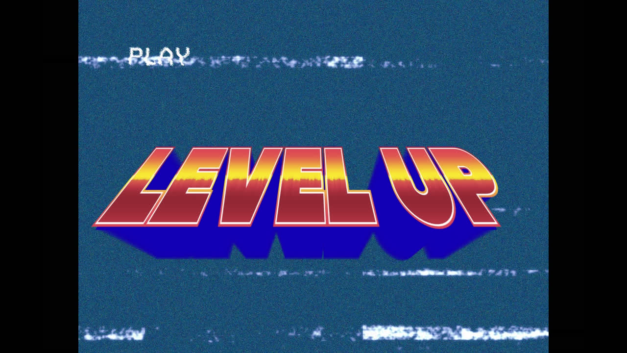 선과 오류로 화면에 레벨을 올리는 애니메이션