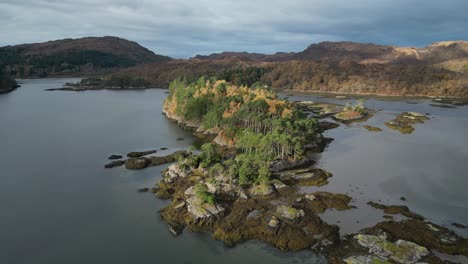 loch moidart islands on west coast of scotland - aerial