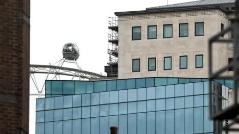 view of the london eye from southwark, london, united kingdom