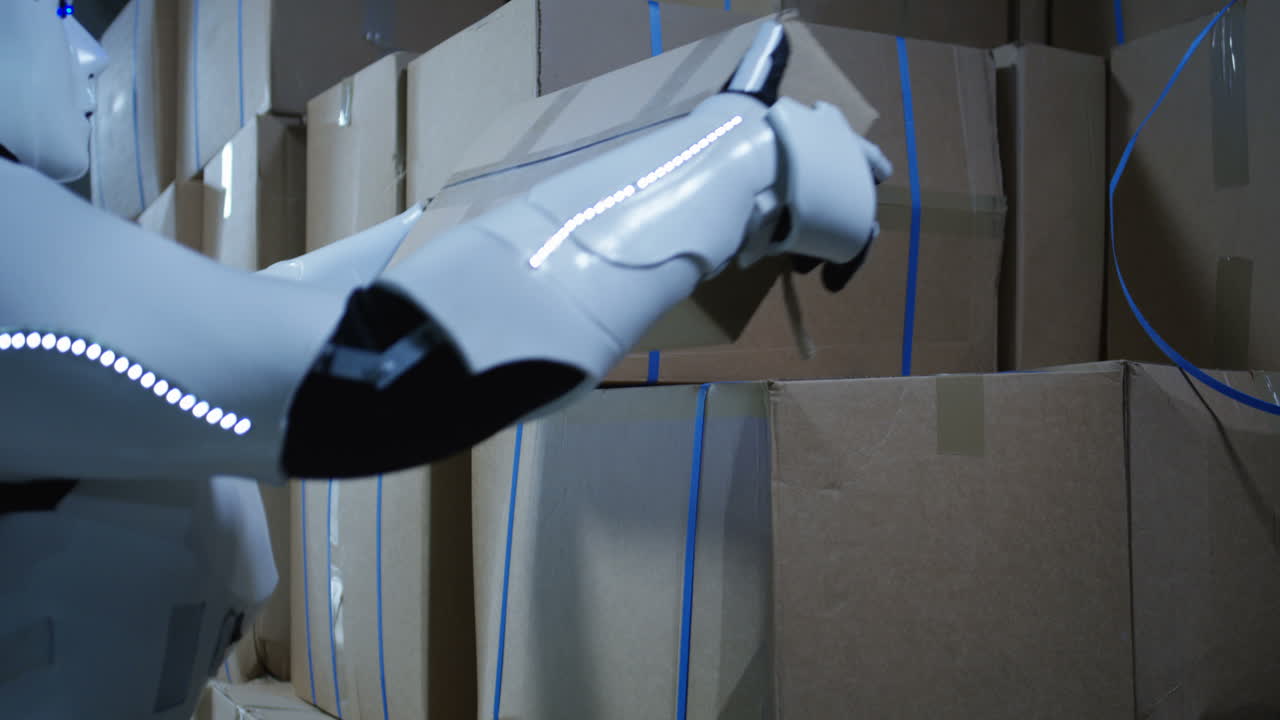 robot trabajando en un almacén