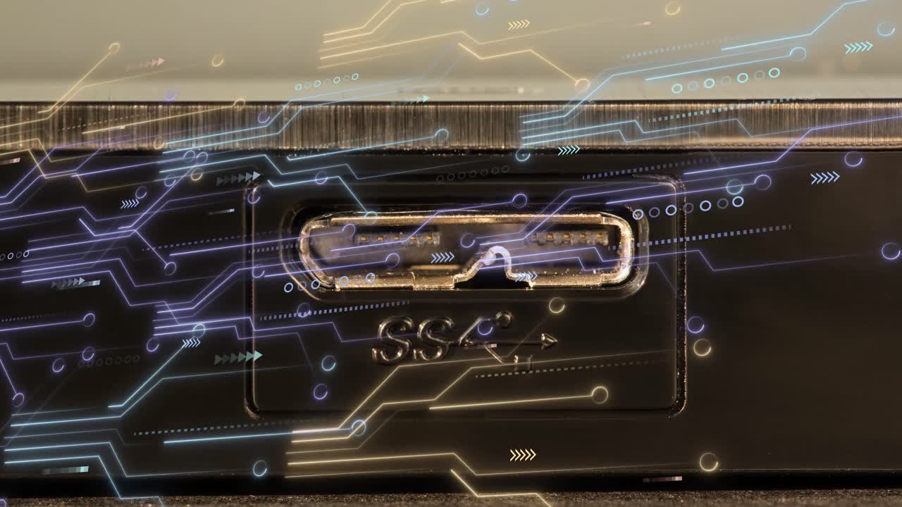 서버 및 데이터 처리의 클로즈업 애니메이션