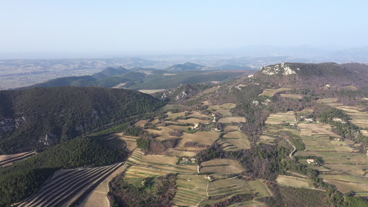 paisaje rural viñedos y montañas vaucluse provenza francia