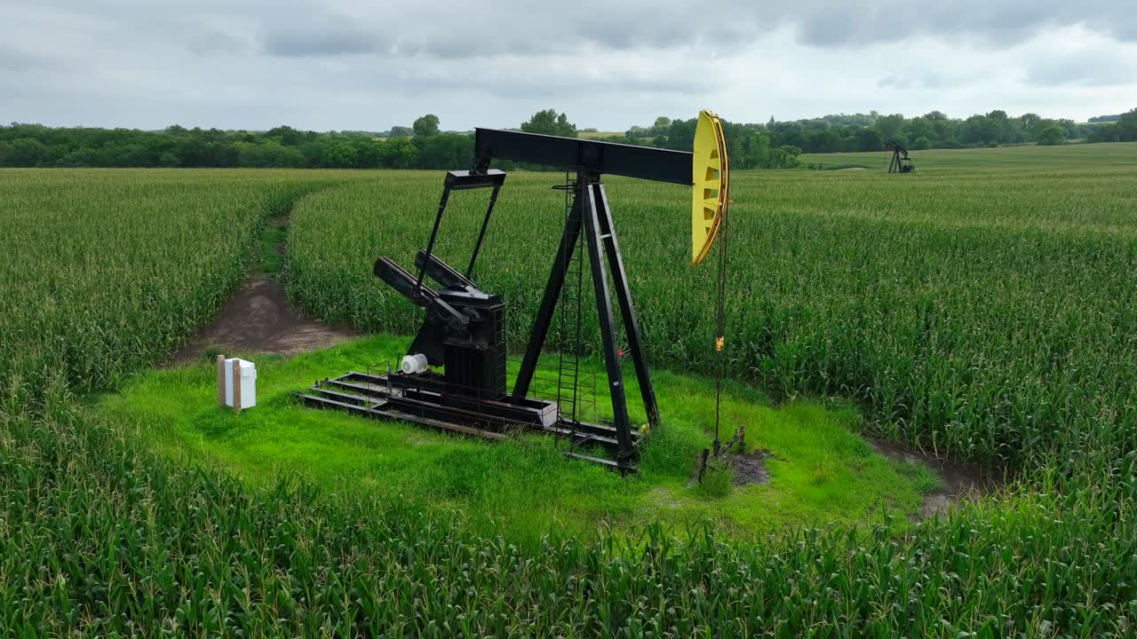미국 옥수수  ⁇  한가운데의 석유 우물