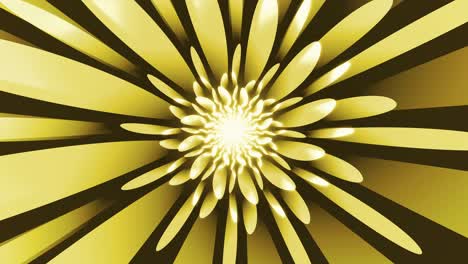 fondo amarillo abstracto con rayas de curva radial animación de bucle