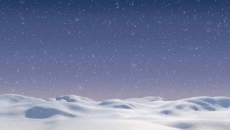 Animation-Von-Schnee,-Der-über-Den-Hintergrund-Der-Weihnachtlichen-Winterlandschaft-Fällt