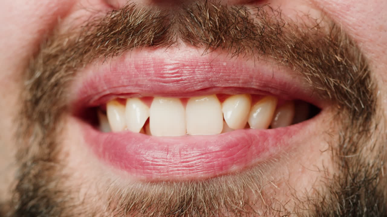 Close-up of a smiling man's mouth and teeth