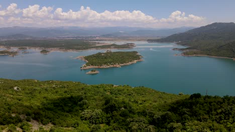 aerial view from the mountains to the slansko lake