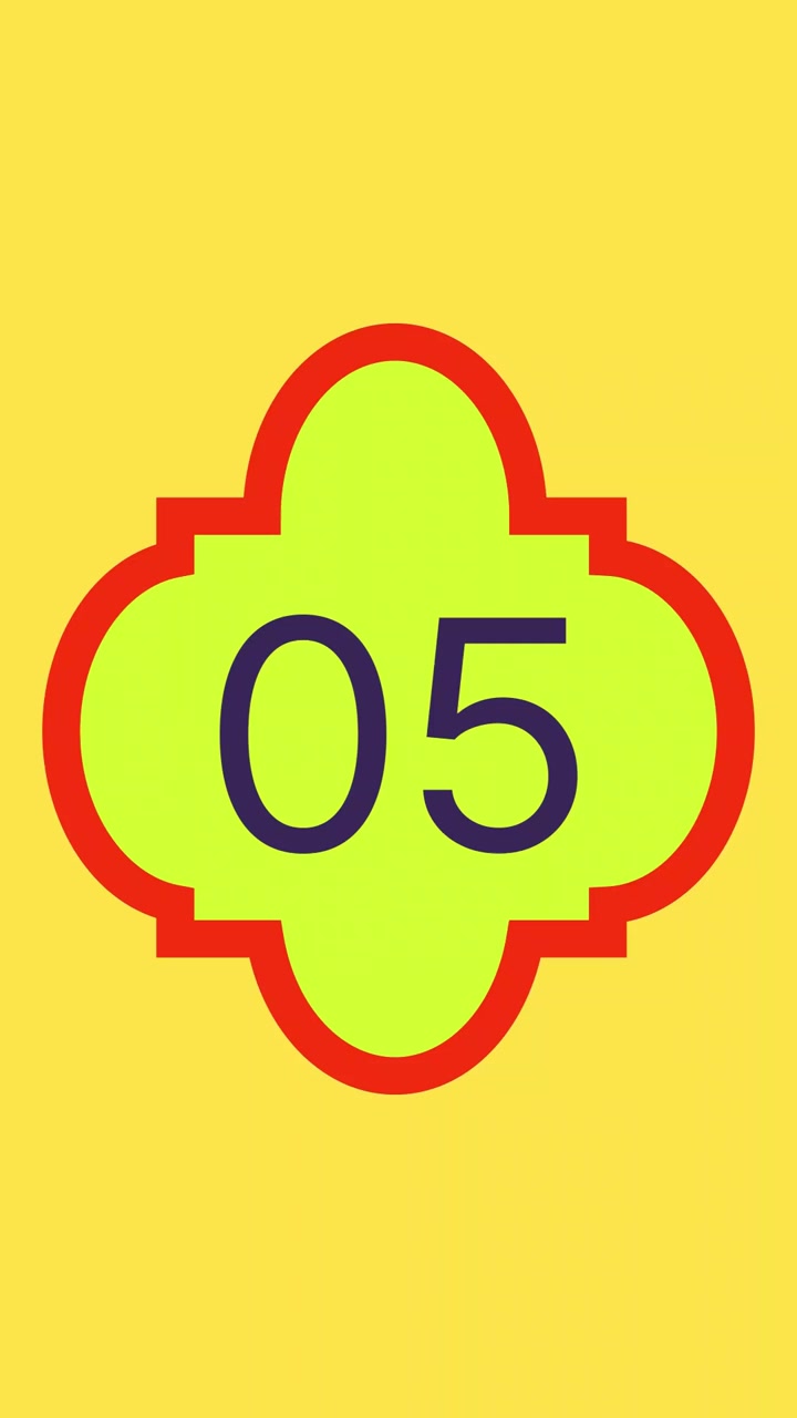 Colorful Animated Countdown from Ten to Zero