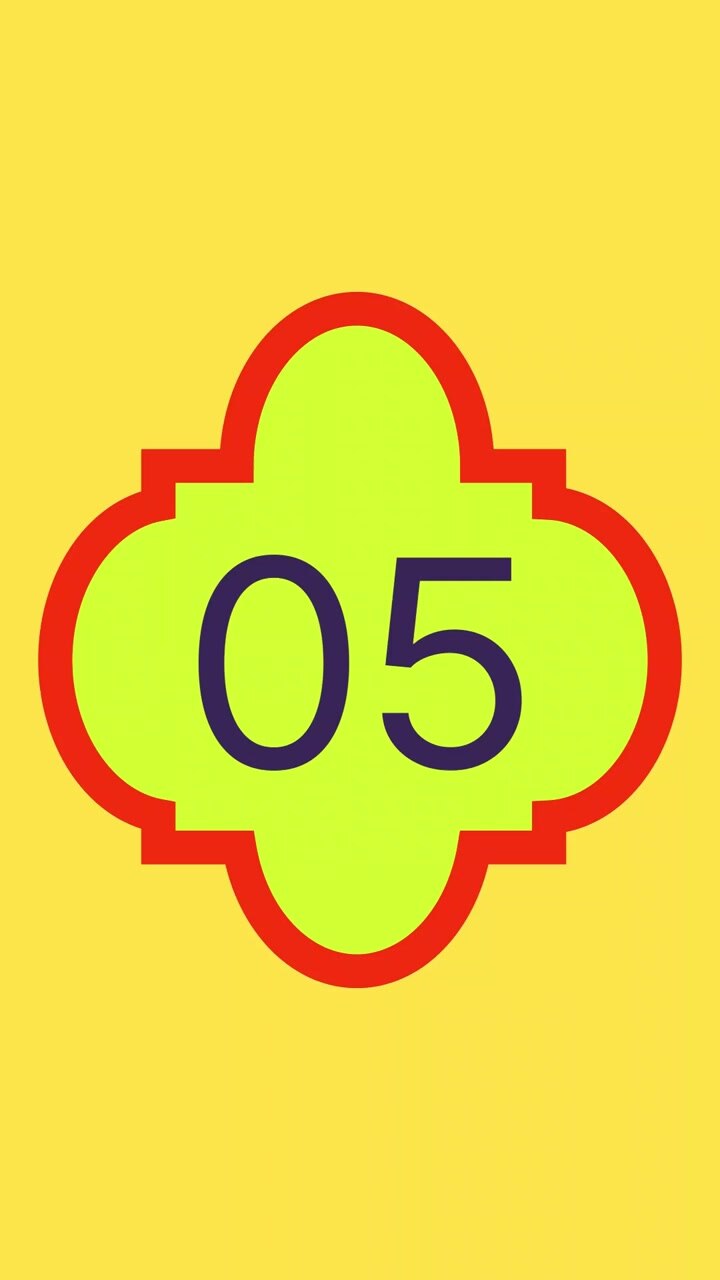 Colorful Animated Countdown from Ten to Zero