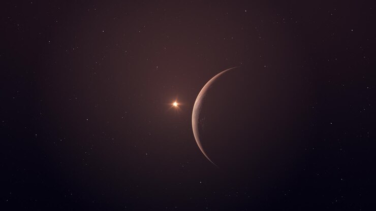 View Of The Sun And Planet Mars From Space - animation