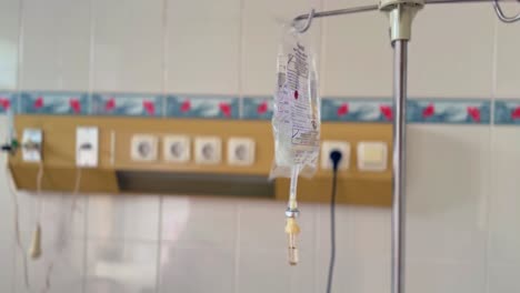 infusion bottle hanger in the hospital room