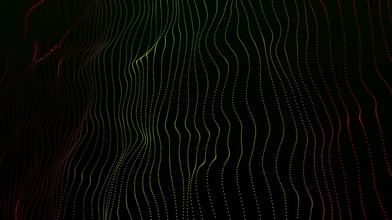 Abstract multicolor wave background. Technology big data background. Motion of digital data flow. Big data wave of particles. Futuristic wave of dots. Cyber or technology background. Seamless loop 4K