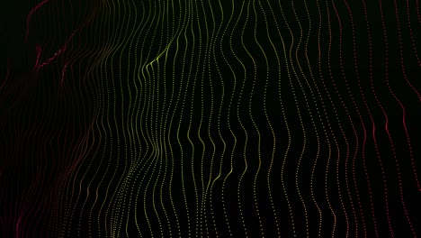 fondo de onda multicolor abstracto. fondo de big data tecnológico. movimiento del flujo de datos digitales. onda de partículas de big data. onda futurista de puntos. fondo cibernético o tecnológico. bucle sin costuras 4k