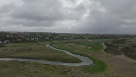 small nature reserve next to the coastal town ambleteuse during an overcast summer day