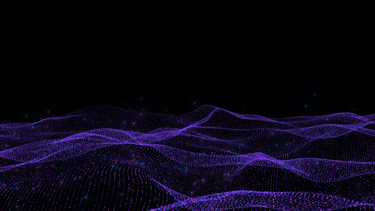 Abstract Purple Digital Particle Wave Motion Background