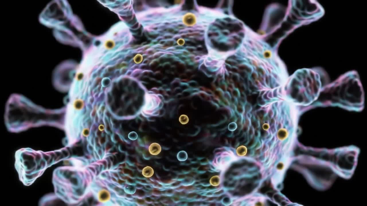 High-Resolution Visualization of a Virus Particle, Highlighting Structural Features and Molecular Details for Scientific Analysis and Understanding of Pathogen Behavior