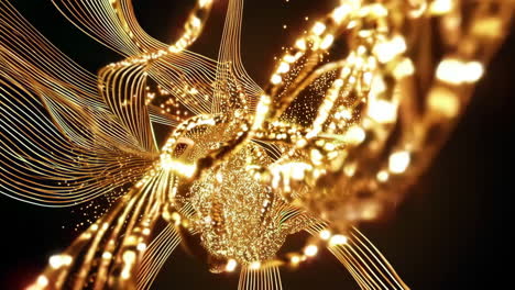 abstract golden luminous energy flow