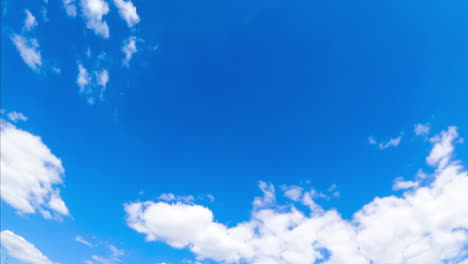 magnificent blue summer sky with few white clouds sailing on. low angle view. timelapse.