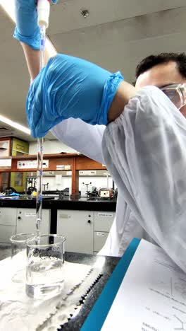 scientist conducting experiment in lab