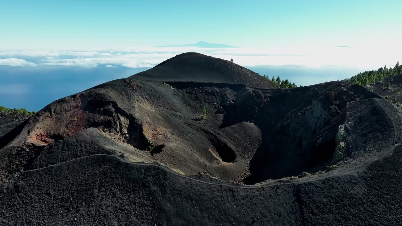 Aerial drone view of the landscape of La Palma, Canary Islands, Spain
