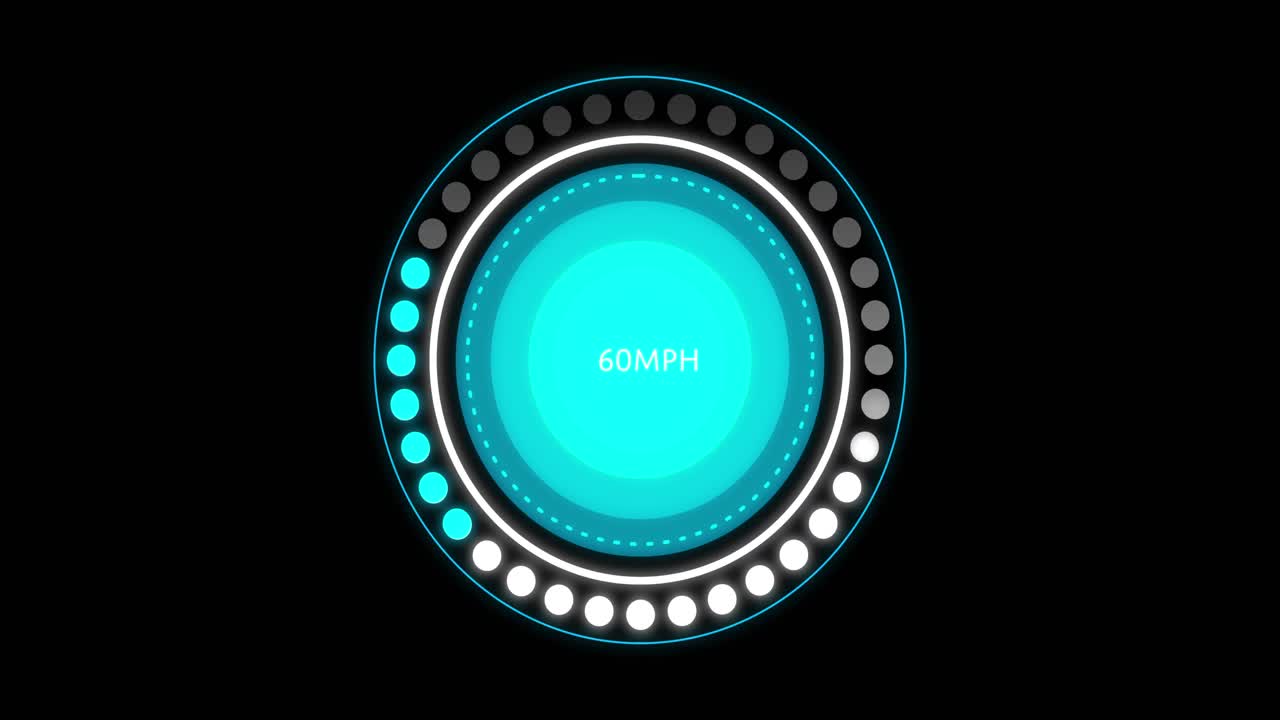 animación del velocímetro del coche sobre un fondo negro