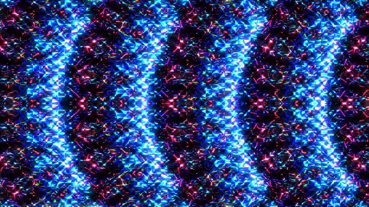 movimento d'onda lineare, colorato, su uno sfondo nero