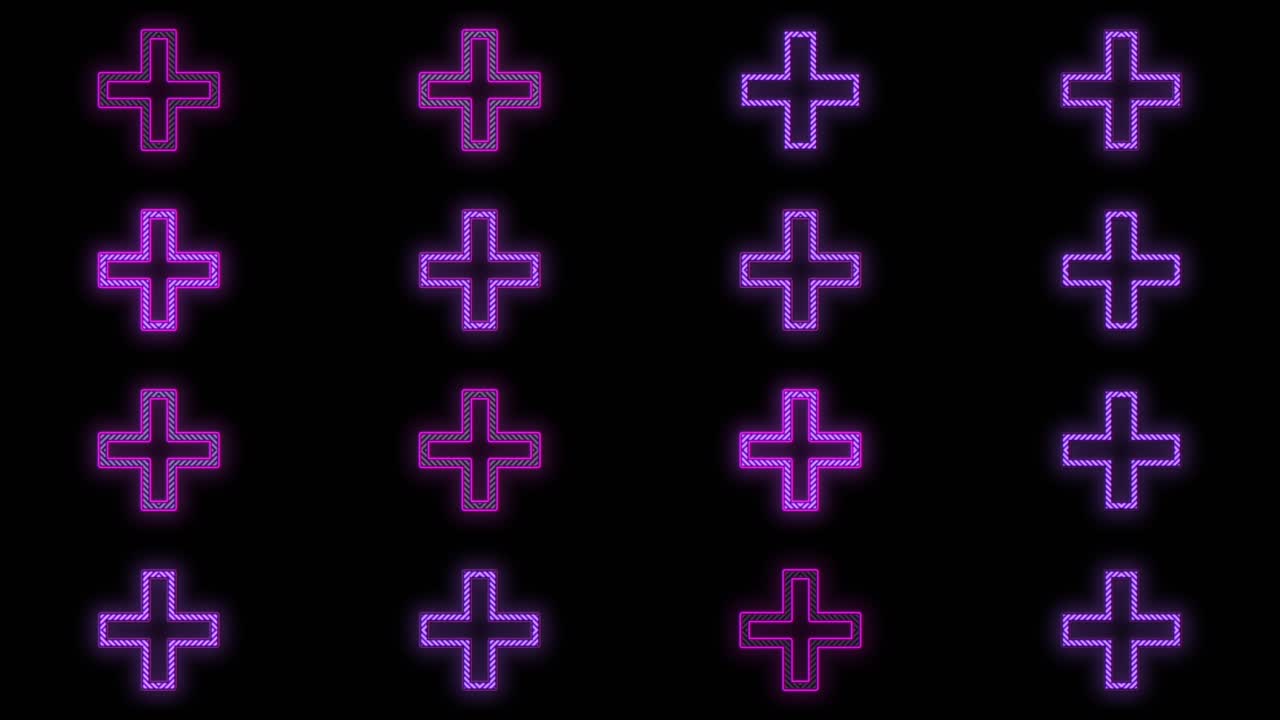 patrón de cruces de neón púrpura