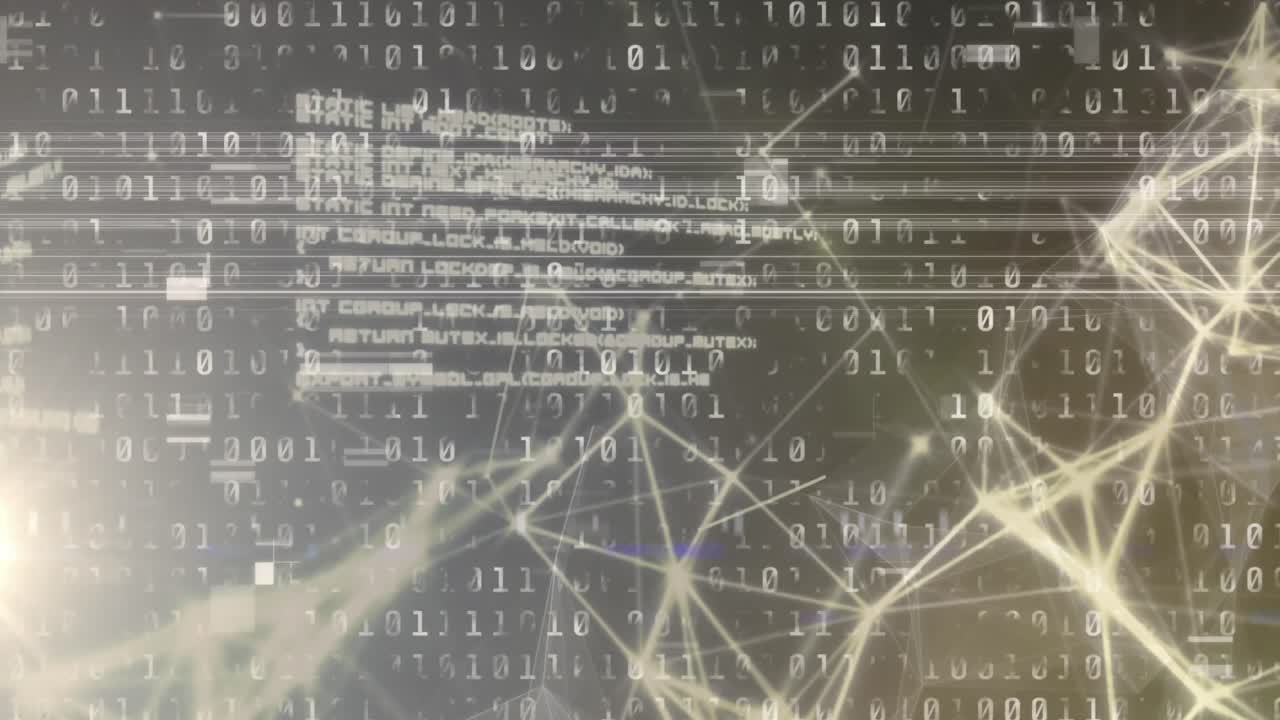 Animation of network of connections over black background