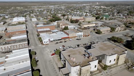 Centro-De-Sweetwater,-Texas,-Con-Video-De-Drones-Moviéndose