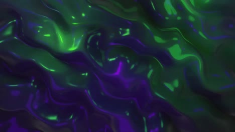animación de formas rosadas y púrpuras que aparecen sobre un fondo líquido azul y verde