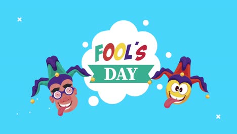 april fools day lettering with jokers
