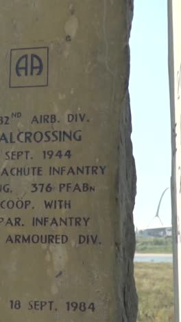 wwii historical markers at the waal crossing