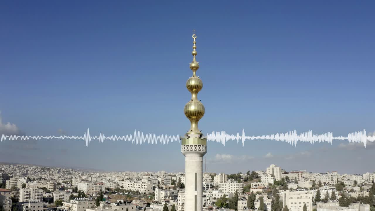 minarete de una mezquita en amman, jordania