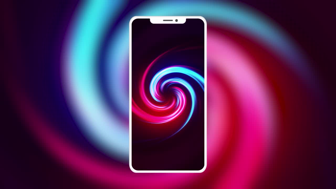 추상적인 네온 나선형 휴대 전화 벽지