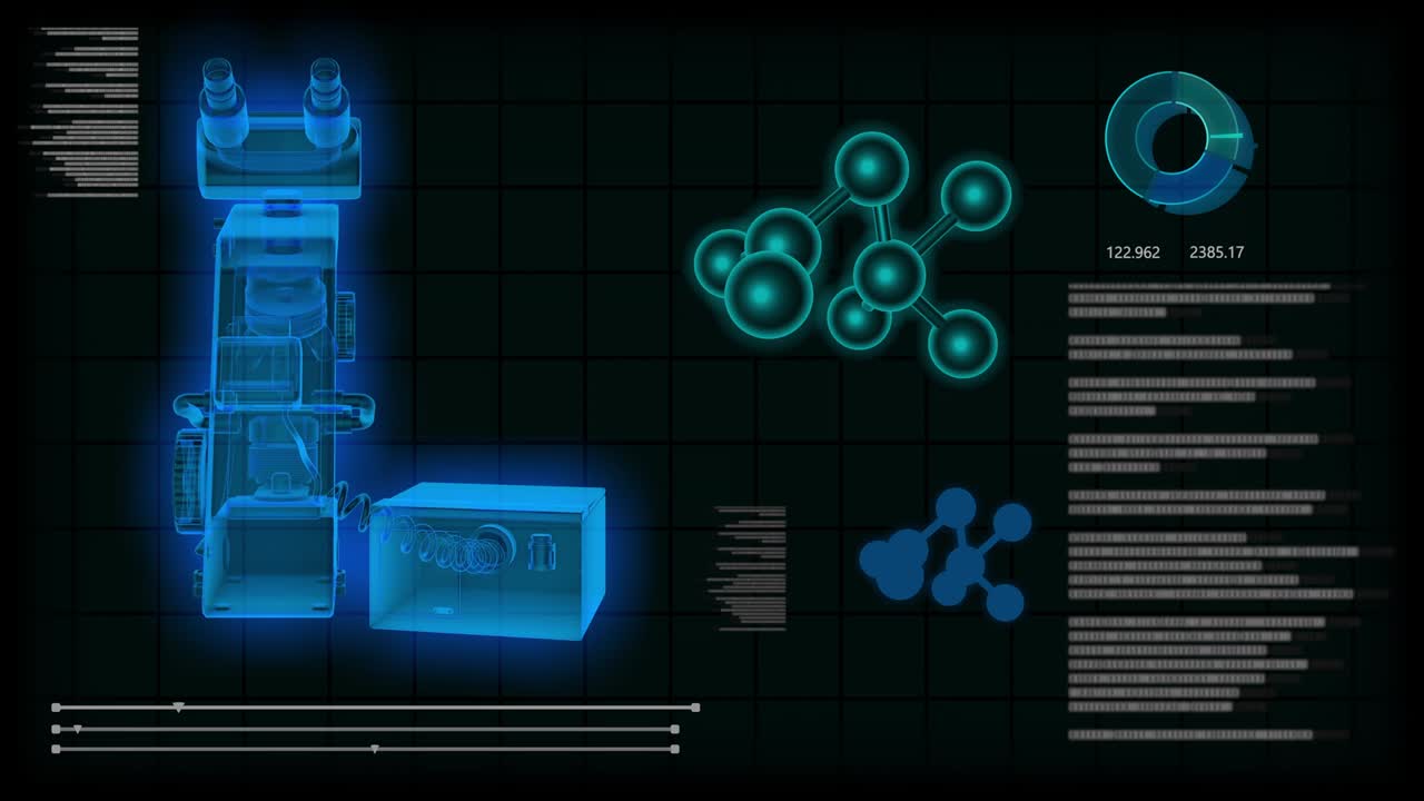 스레이 렌더링의 현미경 및 분자의 원활한 루핑 배경 - 당신의 창의적인 프로젝트에서 오버레이 또는 배경으로 사용하기 위해 - 4k 60fps uhd 3d 애니메이션