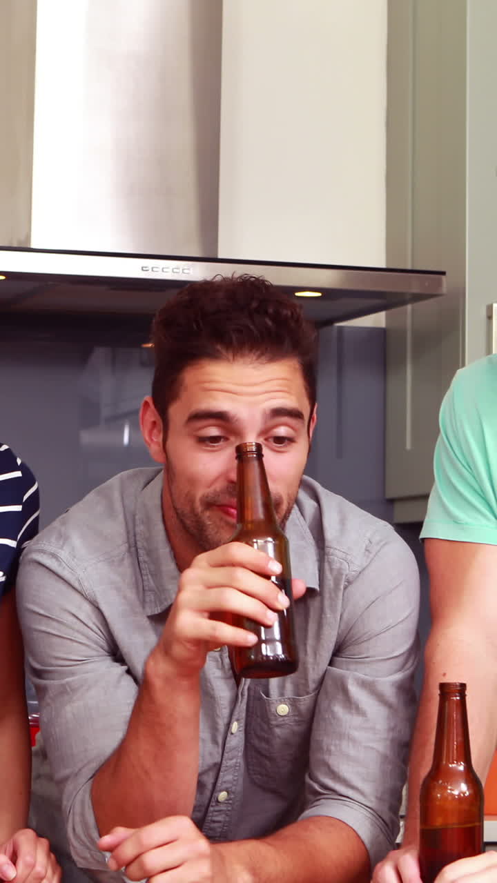 amigos brindando con cervezas y vino