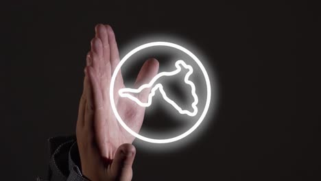 vertical video of hands unveiling world symbol for global communication