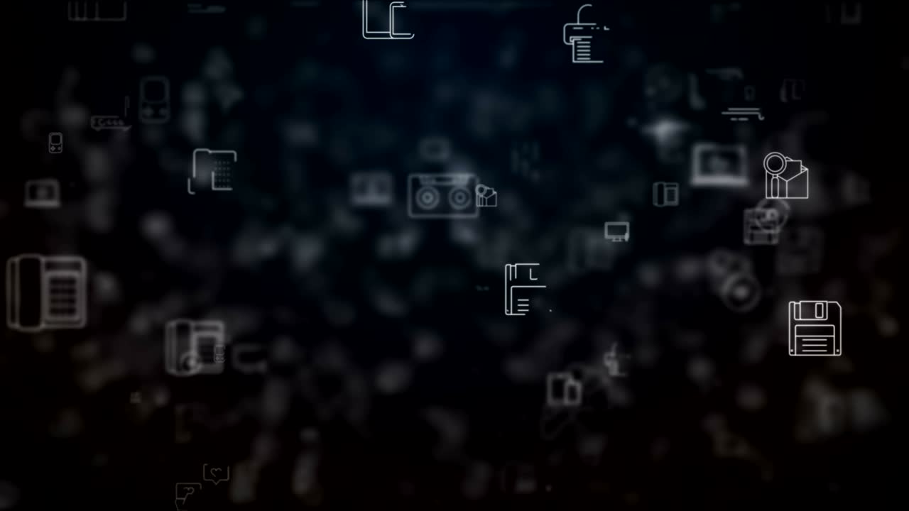 movimiento de los iconos de la tecnología de bucle de fondo