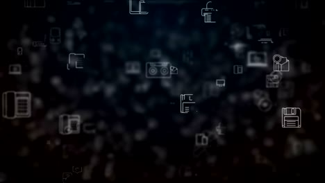 movimiento de los iconos de la tecnología de bucle de fondo
