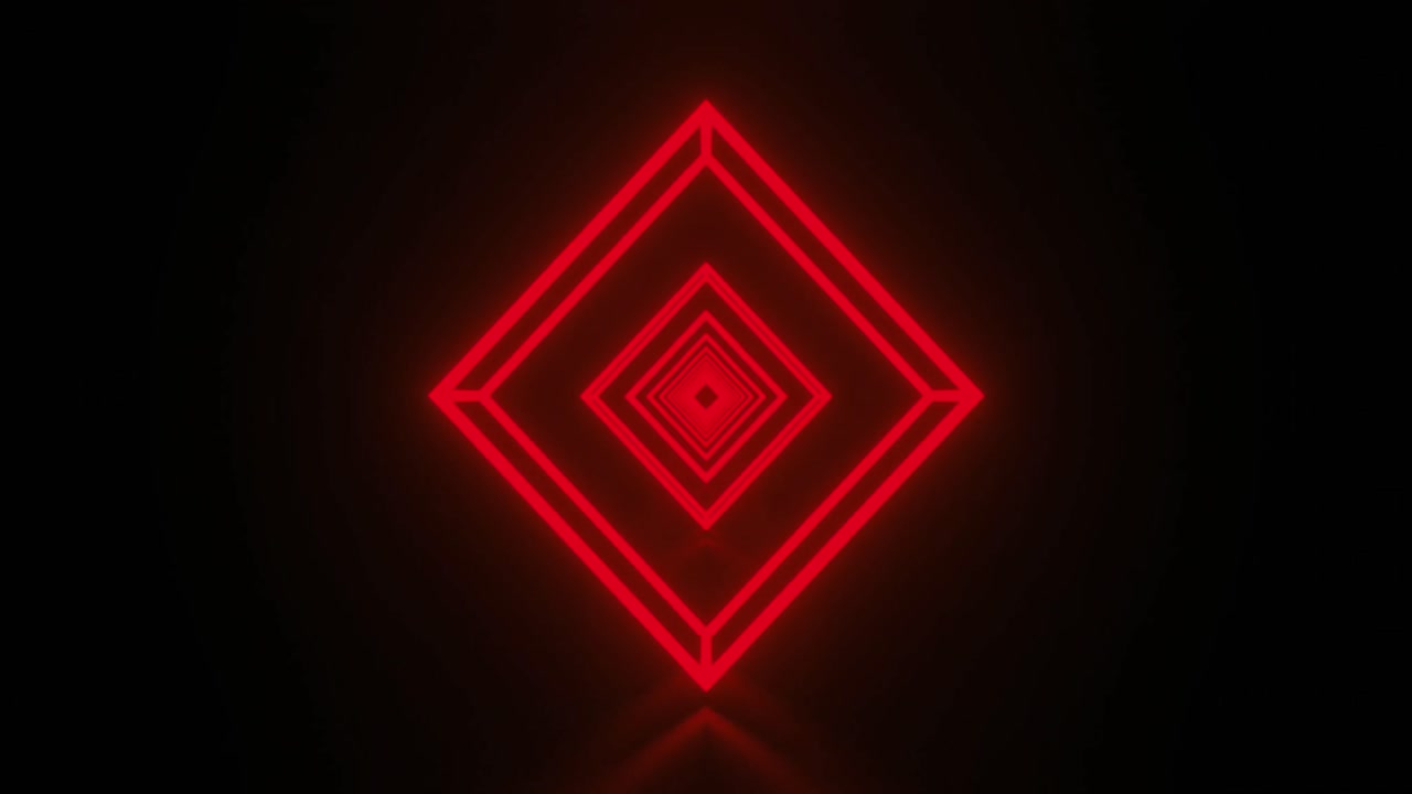 animación de una formación roja brillante de formas de diamante que se mueven en un bucle sin costuras