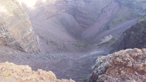 A-view-into-the-crater-at-Mount-Vesuvius---Naples,-Italy